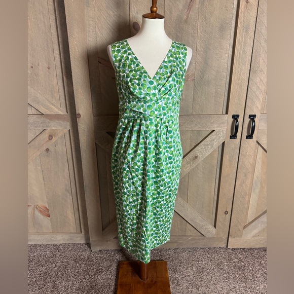 Boden green Paint Spot print sleeveless dress Size 8L / 8 Long - Picture 2 of 13